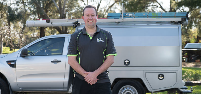 smart home installer checklist qualified installation technician standing infront of equiptment vehicle